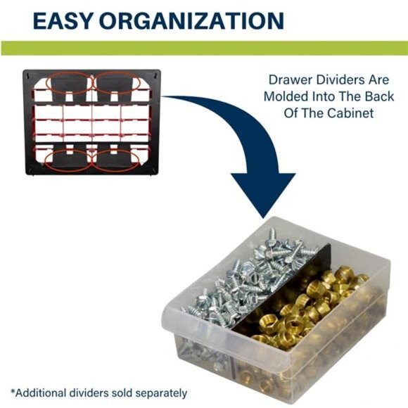 24 Drawer Plastic Storage Cabinet Organizer for Garage Crafts Tools Makeup - Picture 6 of 7